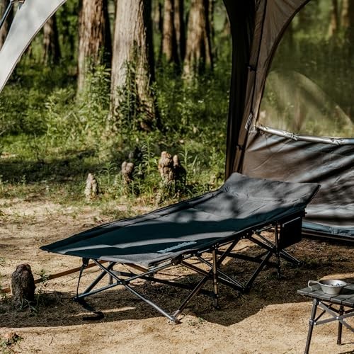 Folding Camping Cot for Adults GoWild Portable Sleeping Cot with Carry Black