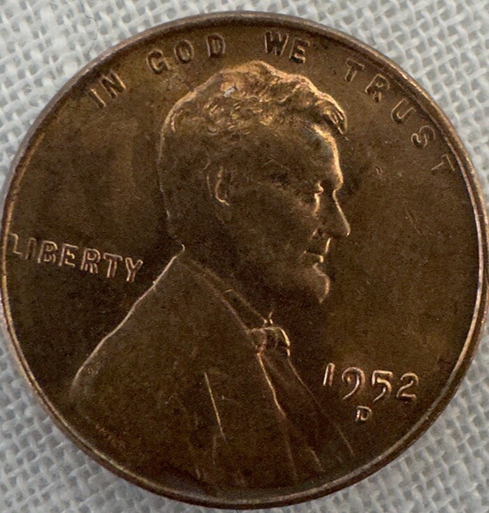 1952-D 1C RD Lincoln Cent