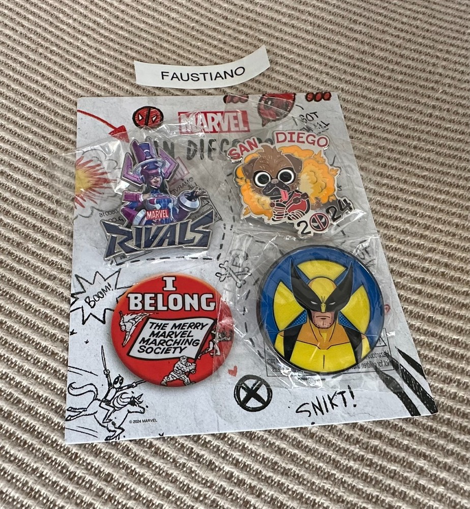 SDCC Comic Con 2024 Exclusive Marvel 3-Pin Set with Wolverine and Dogpool!