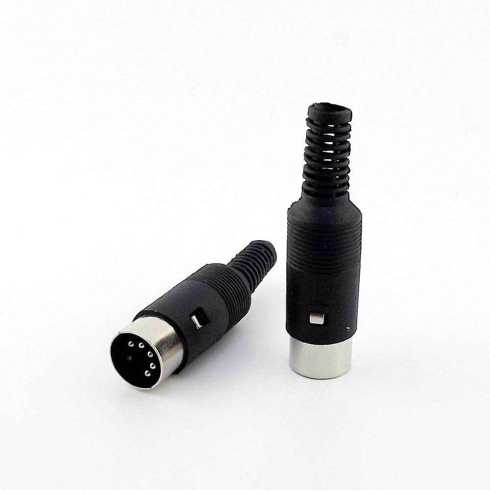 5pcs DIN Plug Male Plug Cable Connector 5 Pin With Plastic Handle