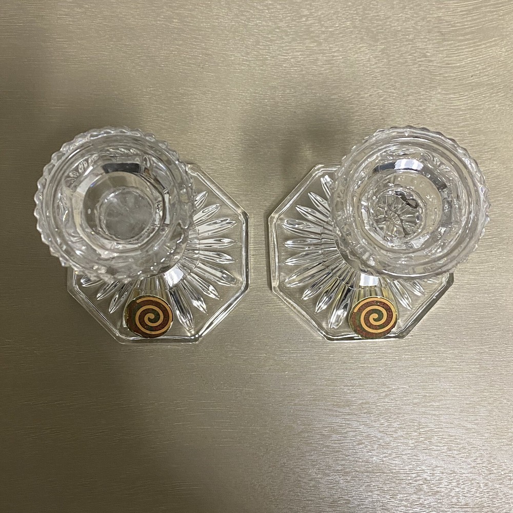 Vintage Lead Crystal Candlestick Holders (Western Germany)