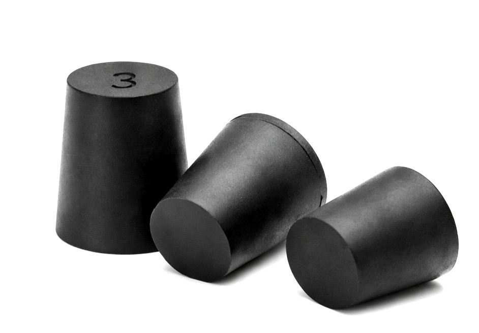 #3 Solid Rubber Stopper No Hole 19–23mm Tapered Plug Lab Flasks Bottles
