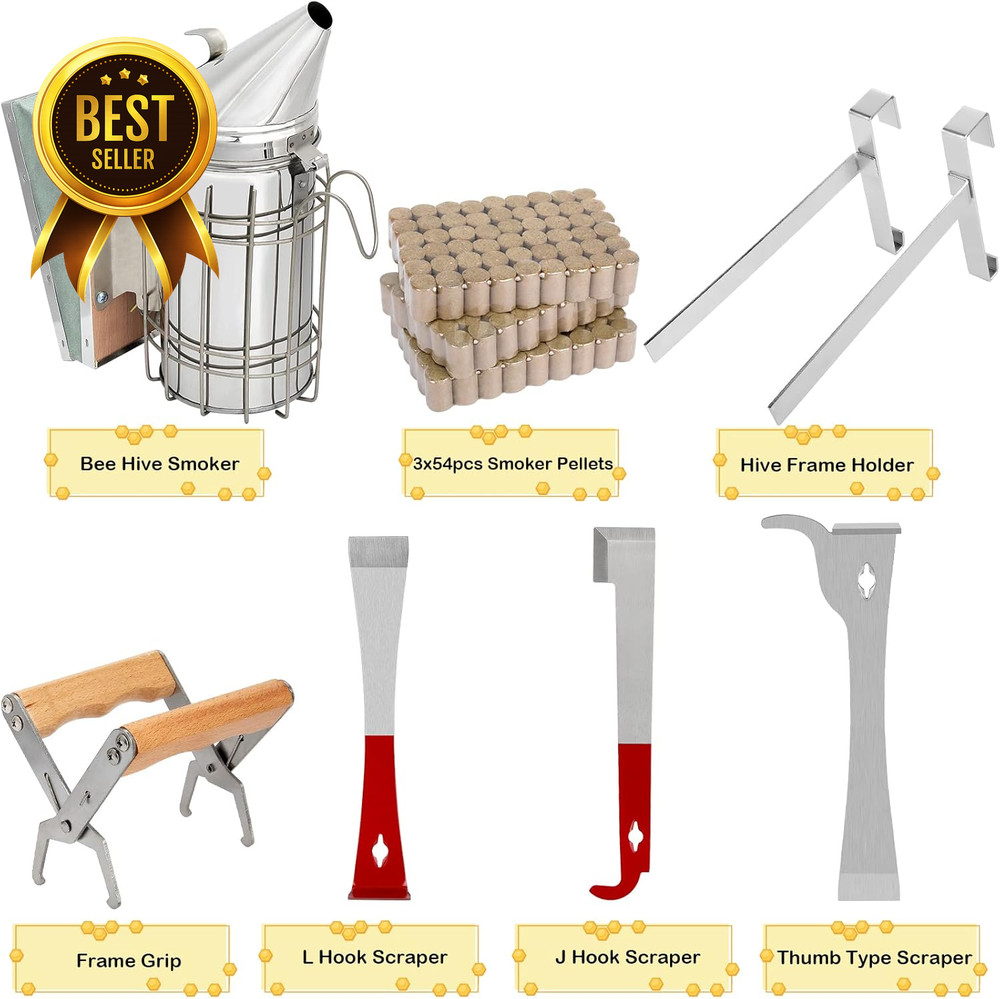 30-Piece Beekeeping Starter Kit Tools & Supplies Complete Set for Beekeepers