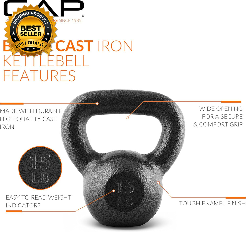 New Black Cast Iron Kettlebell Single or Set 10-80 Lbs