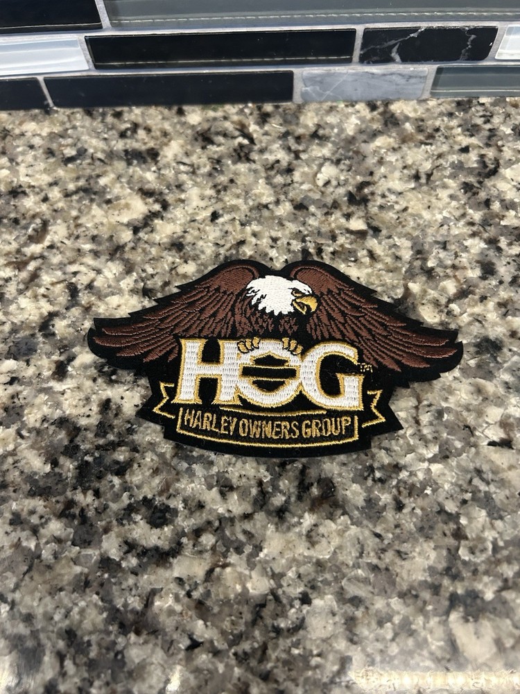New Iron On Eagle Gold Patch ~ Harley Davidson Owners Group #HOG H.O.G.