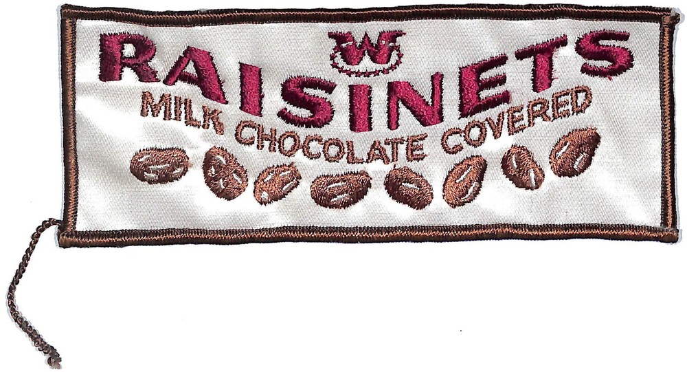 Milk Chocolate Covered Raisinets Embroidered Patch 2 3/8" x 8 3/8"