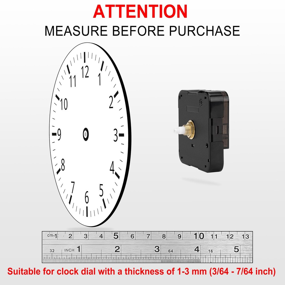 Koosome 2 Pack Quartz Clock Movement Replacement, Battery Operated Black