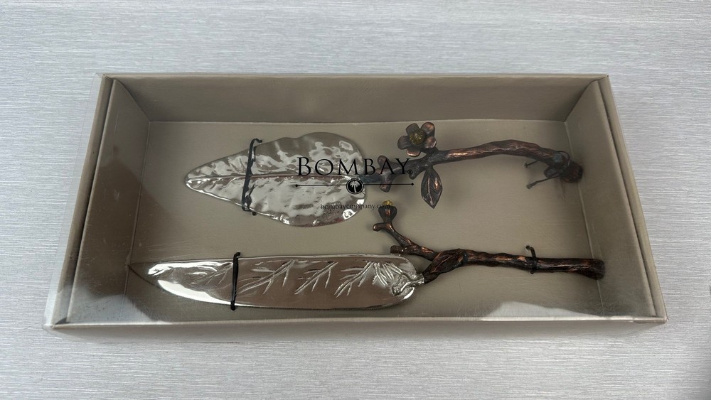 Bombay Company Silver Leaf & Twig Wedding Cake Knife & Server