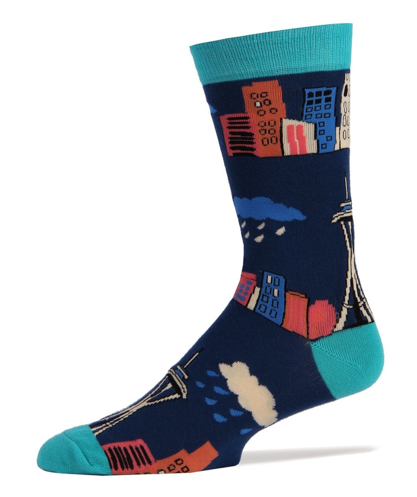 Mens Novelty Funny Crew Socks Seattle