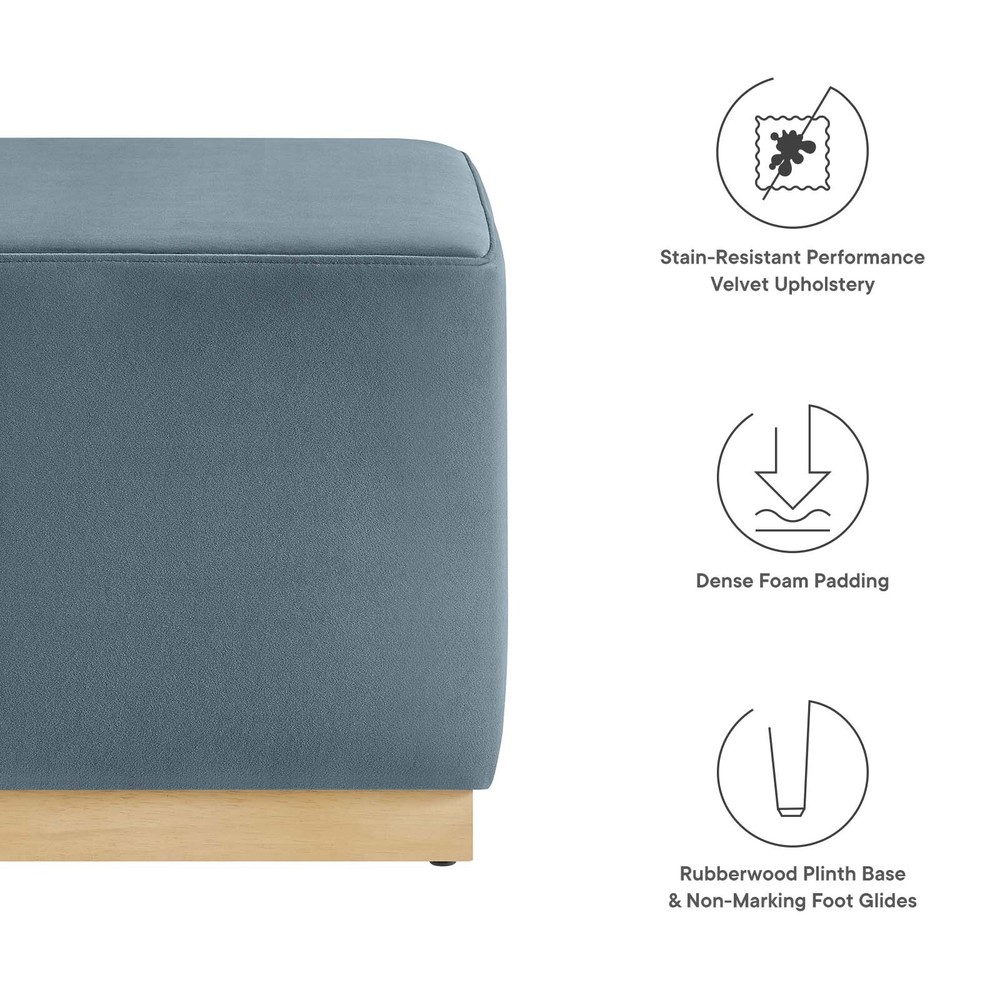 Modway 17" Square Performance Velvet Upholstered Ottoman