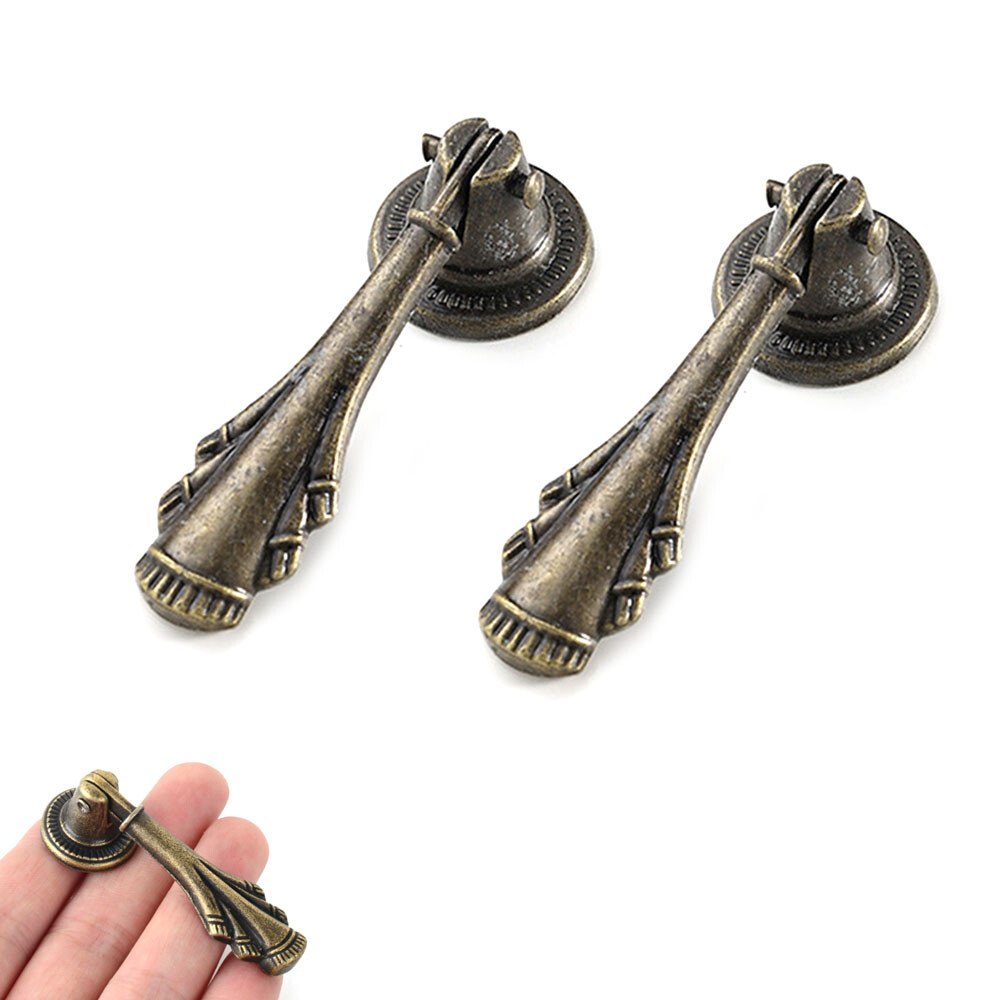 2/5/10Pcs Retro Drop Pull Handle Cabinet Pulls Kitchen Cupboard Door Drawer Knob