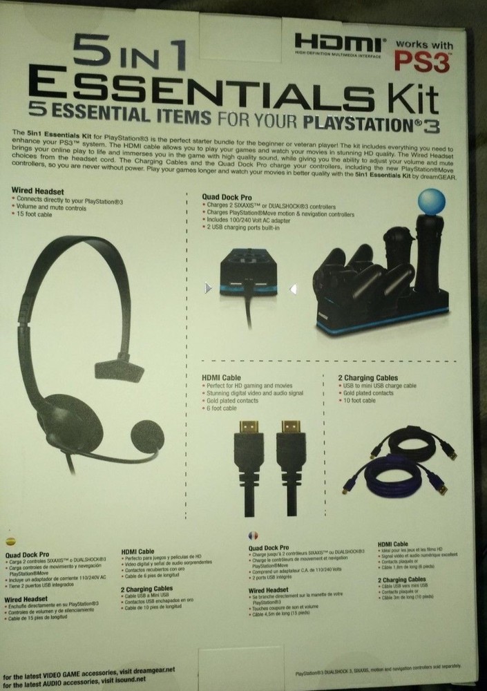 5 in 1 Game Essentials Kit for PS3 Move by dreamGEAR