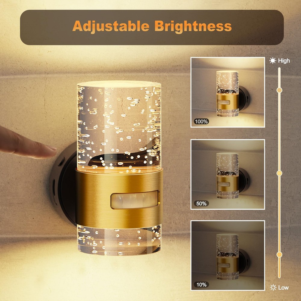 JandCase Motion Sensor Night Light Wireless Rechargeable Wall Mount Dimmable 300