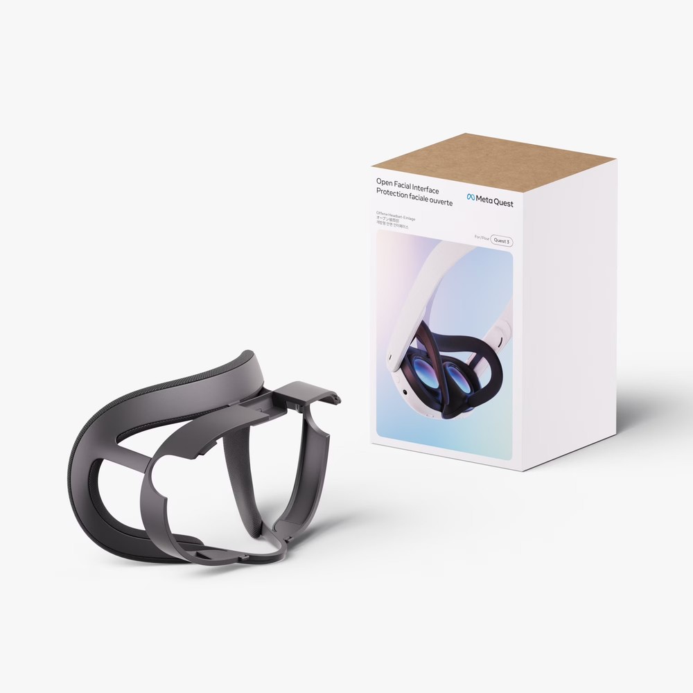 Open Facial Interface for VR Headset, Increases Comfort