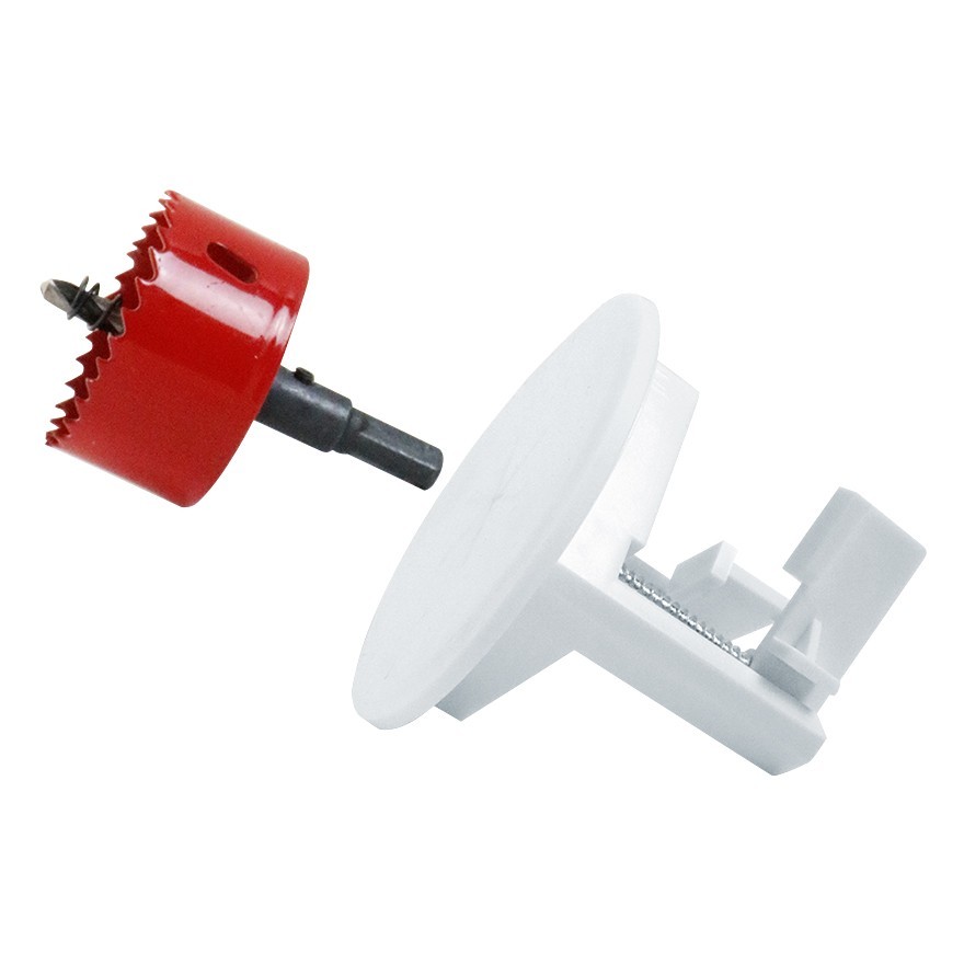 Construct Pro Speedy Screw in Cable Pass Through Port (White) with Hole Saw