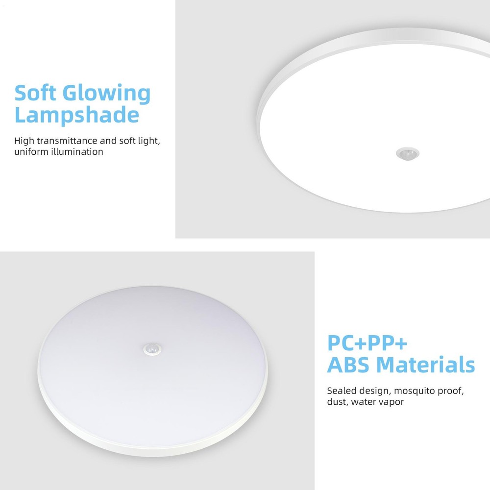 18W LED Ceiling Light, Sensor Light Single Color Temperature for indoor use