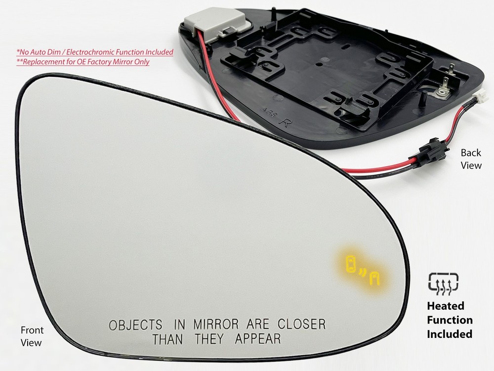 BSD Heated Mirror Glass Fits Avalon 2013-2018 Camry 2012-2017 Passenger Side