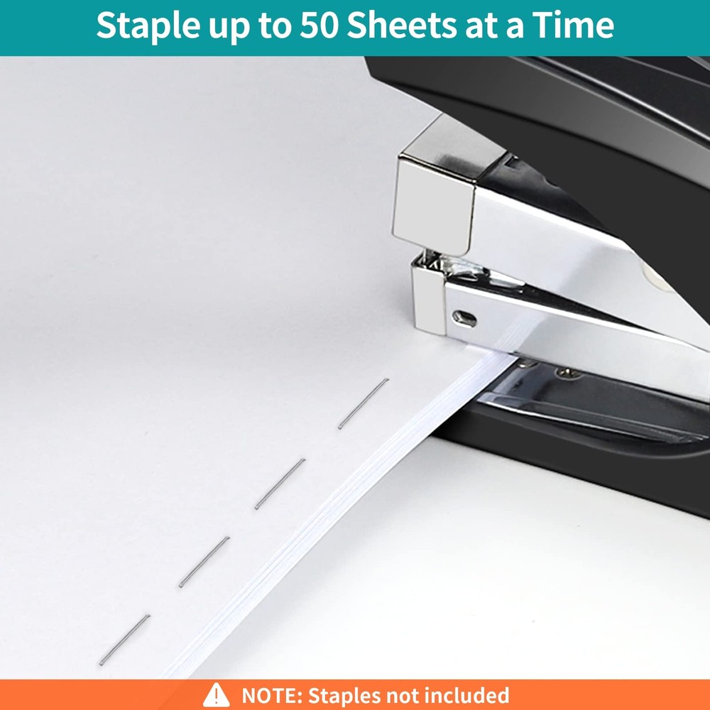 Stapler for Desk, 50 Sheet Effortless Desktop Stapler Staple with One Finger,...