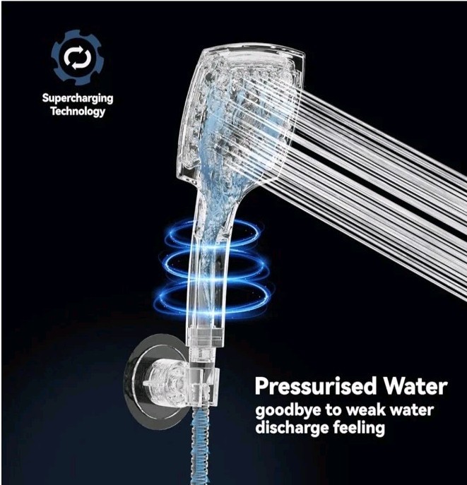 ELLO&ALLO Rain Shower Head with Handheld Spray, Rainfall Shower Head - Silver