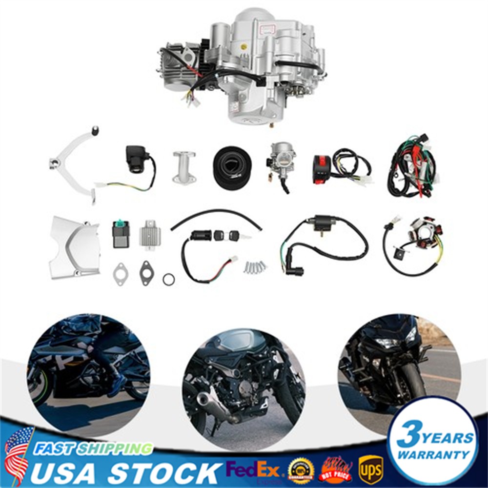 125CC 4 Stroke Engine Motor Kit With Reverse For Dirt Pit Bike ATV Go Kart