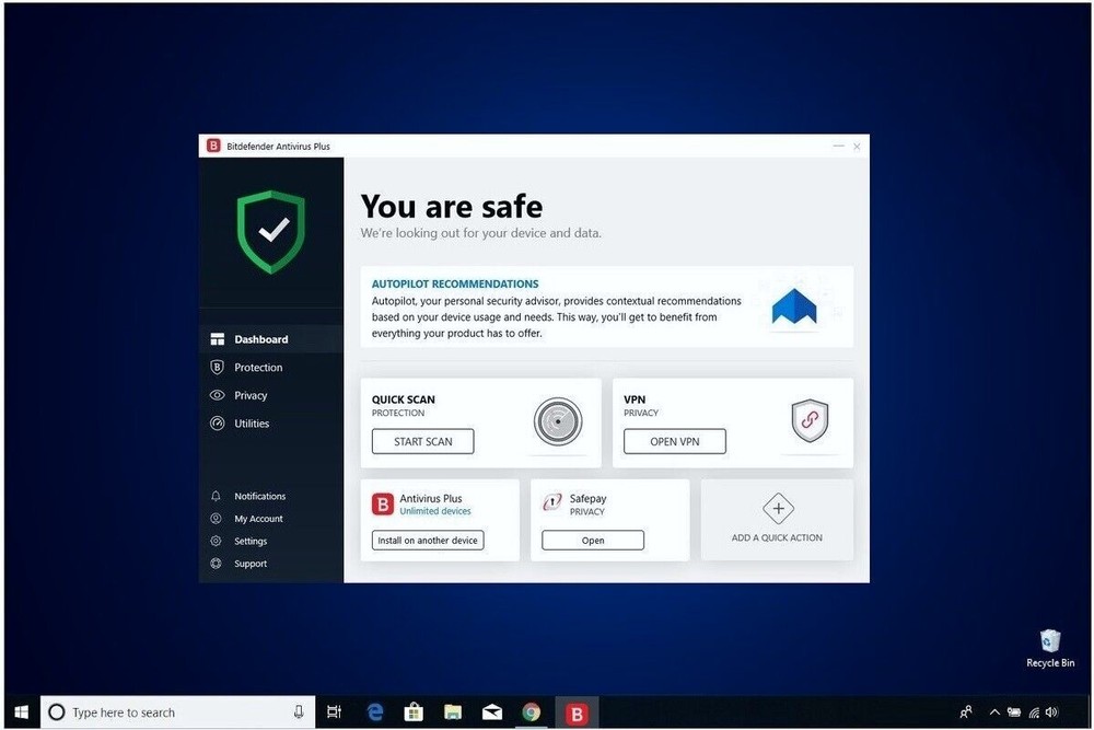 Bitdefender Antivirus Plus 2025 | 1 Year | 10 Devices | Windows PC Protection