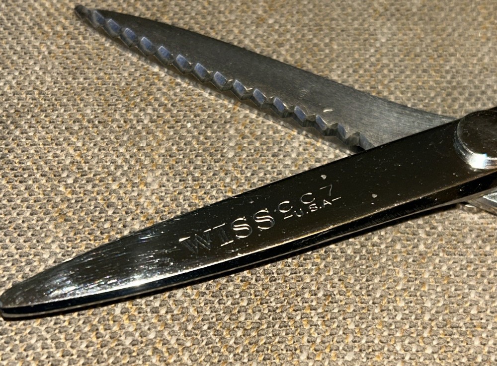 Vintage Wiss CC7 Chrome Plated Pinking Shears Scissors USA