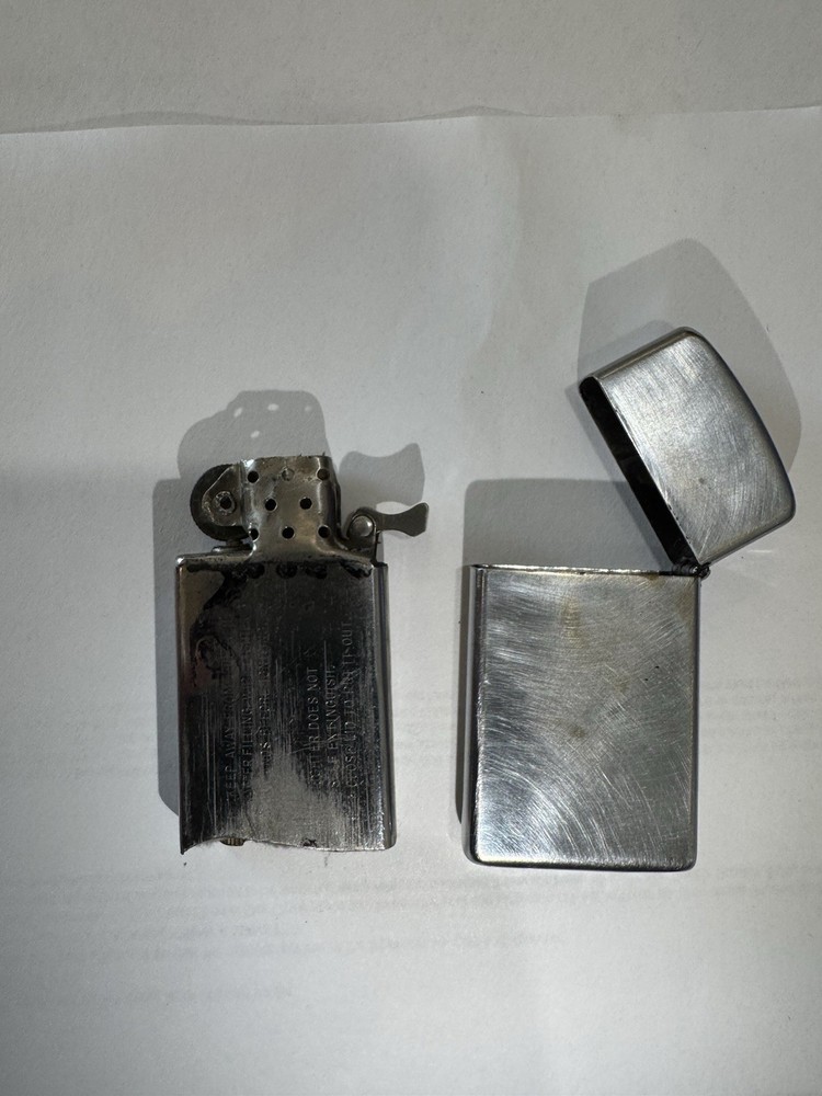 Vintage Zippo Diagonal Logo Lighter, Used