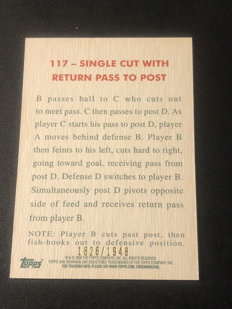 2009-10 Bowman '48 /1948 Single Cut With Return Pass To Post #117