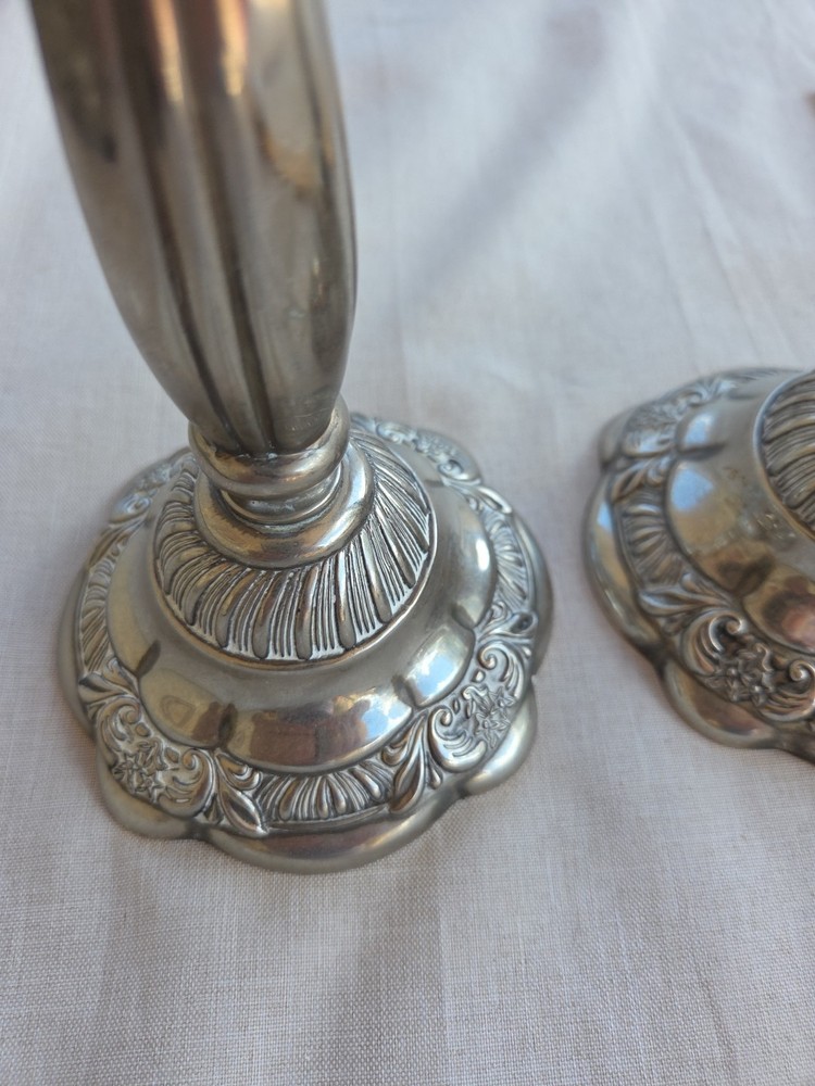 vintage silver plated candlesticks 1940 - 1960s Neiman Marcus