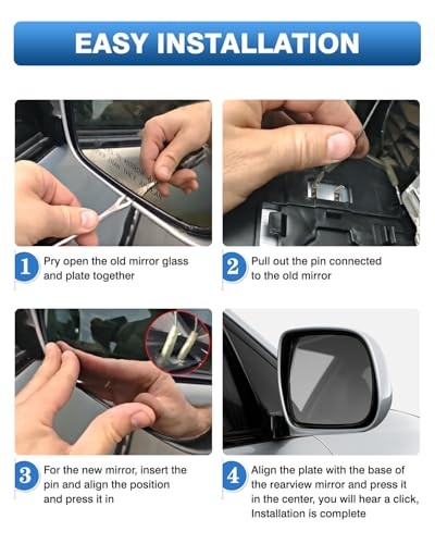 Passenger Side Mirror Glass Replacement for Lexus RX330 Passenger Side(RH)