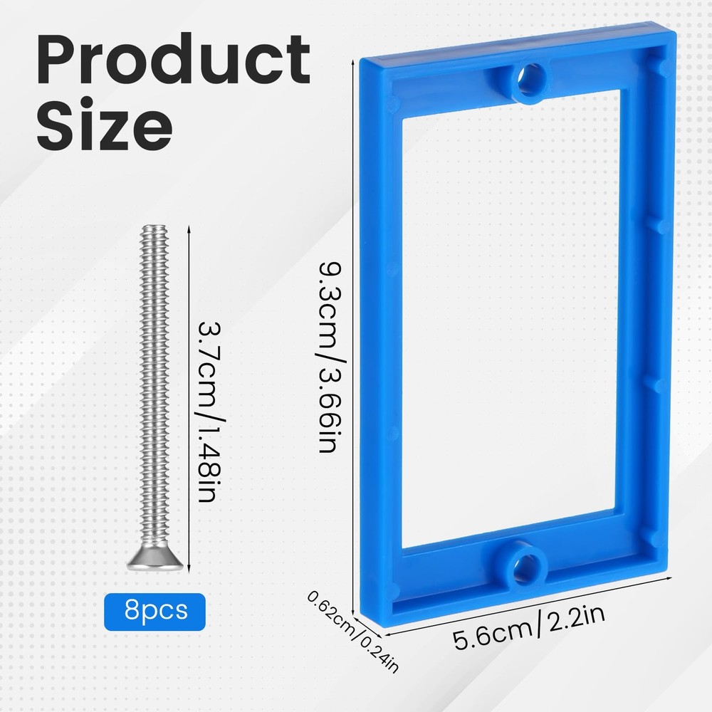 4 Pcs 1/4" Single Gang Box Extender Electrical with 8 BLUE