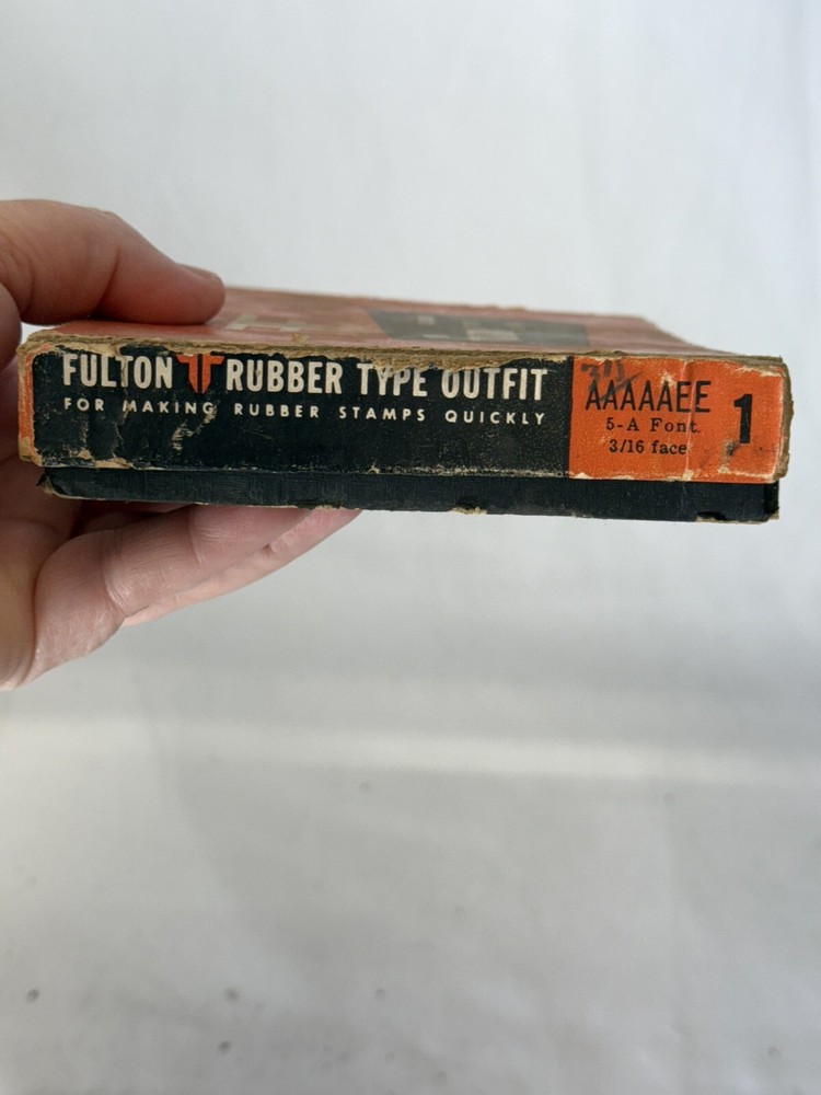 FULTON RUBBER TYPE OUFIT STAMP PRINT KIT IN ORIGINAL BOX