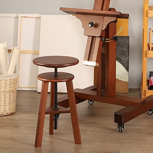 Adjustable Drafting Stool for Artists & Adults, 19"-26" Height Solid Walnut