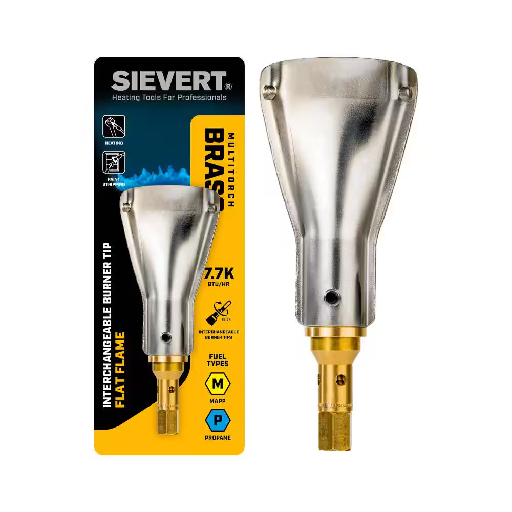 Multi-Torch Brass Interchangeable Flat Flame Burner Tip (Fuel Not Included)