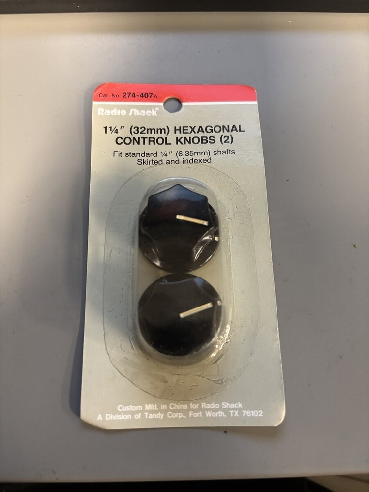 Radio Shack 274-407A 1 1/4" (32mm) Hexagonal Control Knobs (Pack of 2)