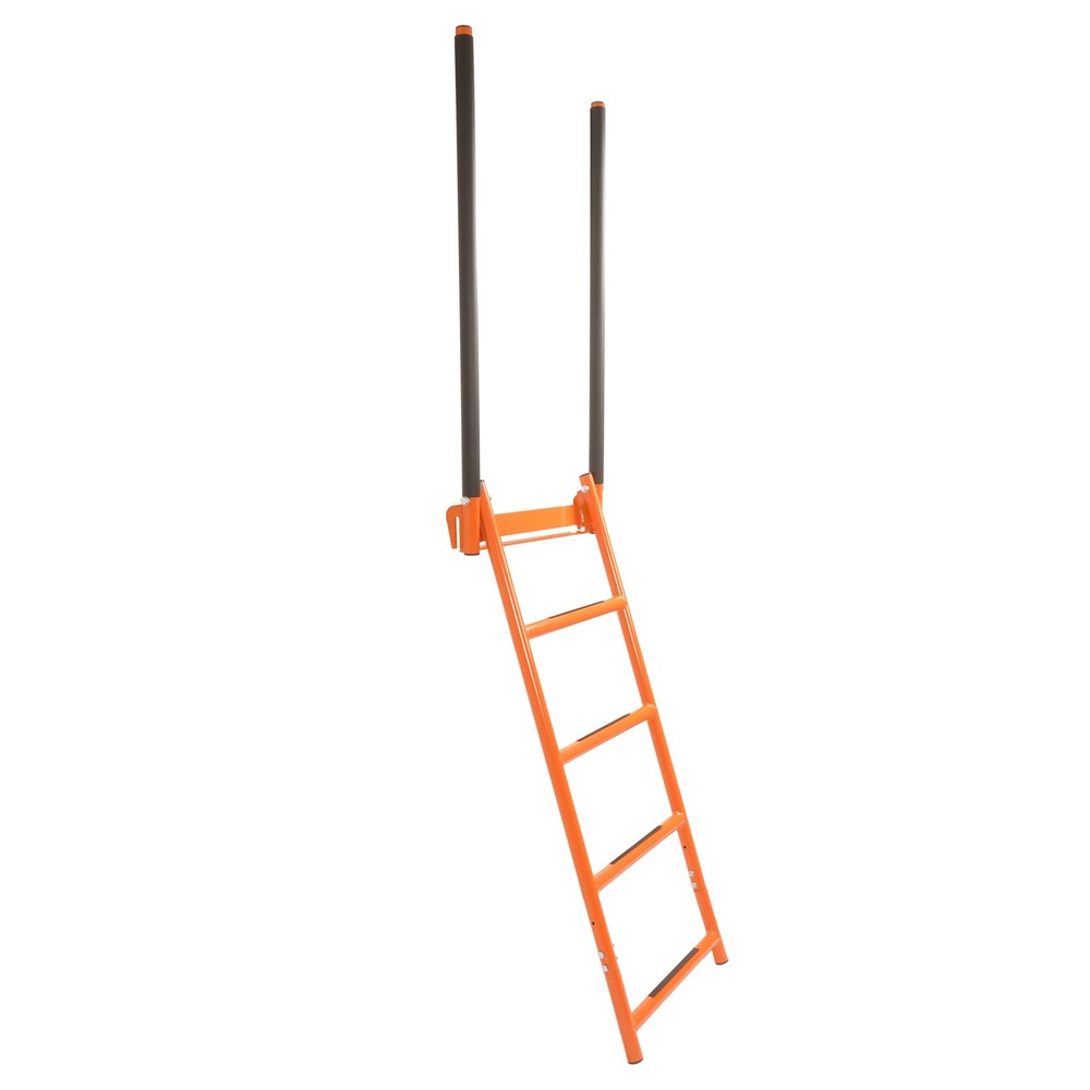 Orange 5 Step Utility Access Ladder Designed For Trailers With 48" Deck Rails