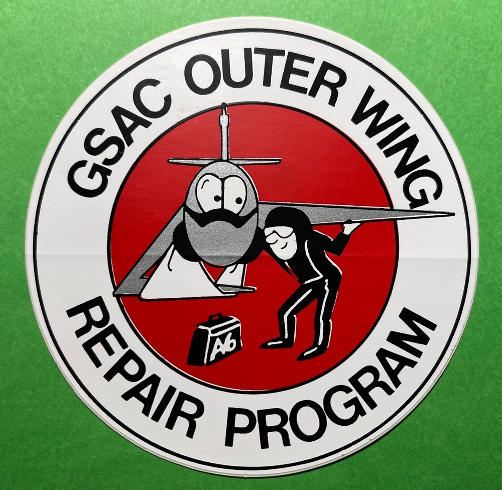 GRUMMAN GSAC OUTER WING REPAIR PROGRAM MILITARY AIRCRAFT RELATED STICKER / DECAL