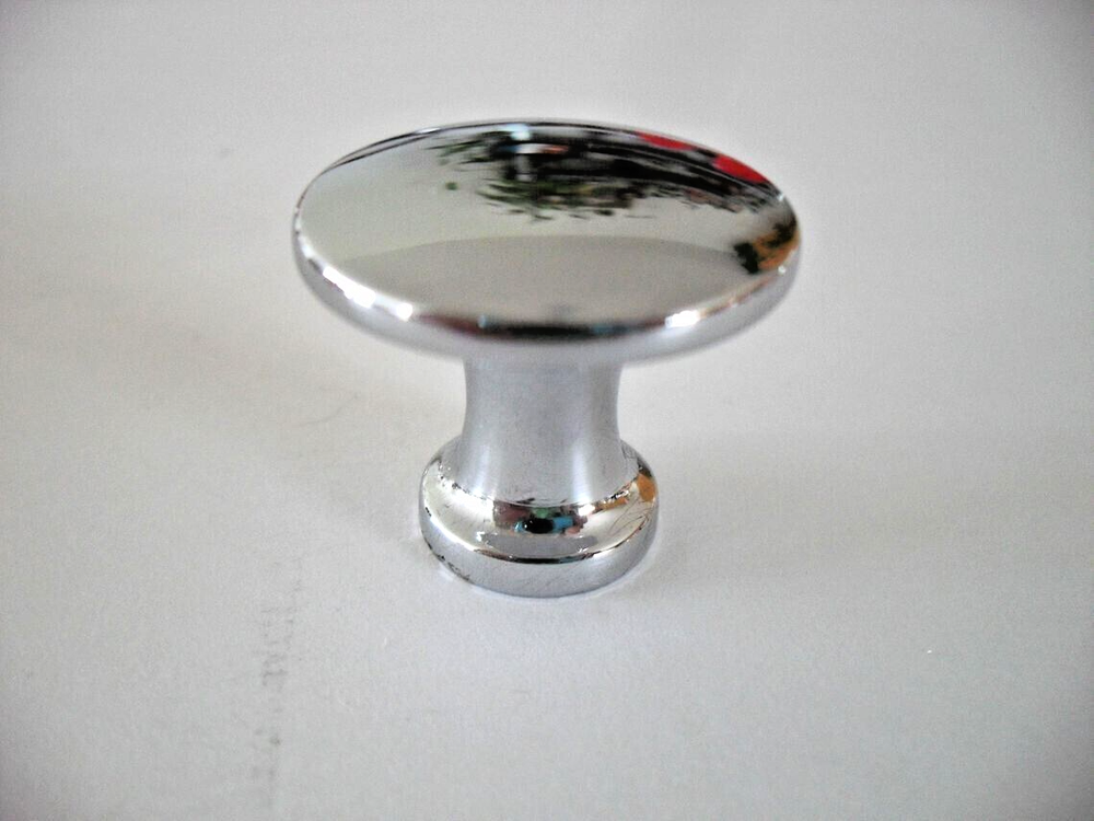 Vintage Nos 1-1/8" Chrome/Brass Drawer Knobs Cabinet Pull/Handle National Lock