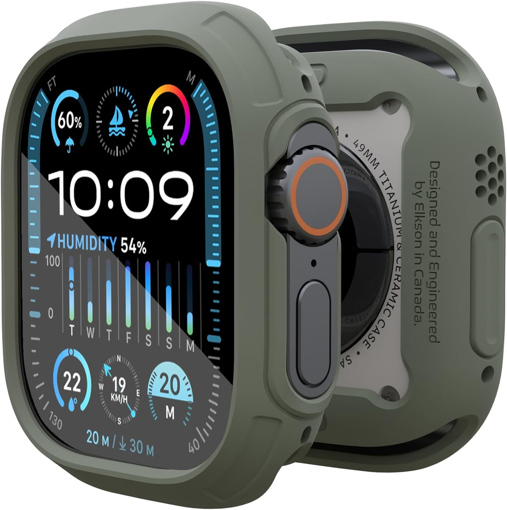 Elkson Made for Apple Watch Ultra 2 1 Bumper Case 49Mm Screen Protector Tempered