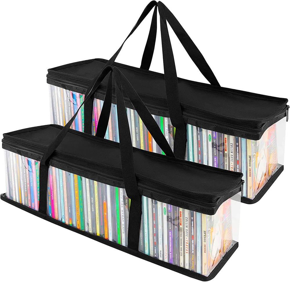 2 CD Storage Rack Box Holder Disk Case Media Display Space Store Organizer Black