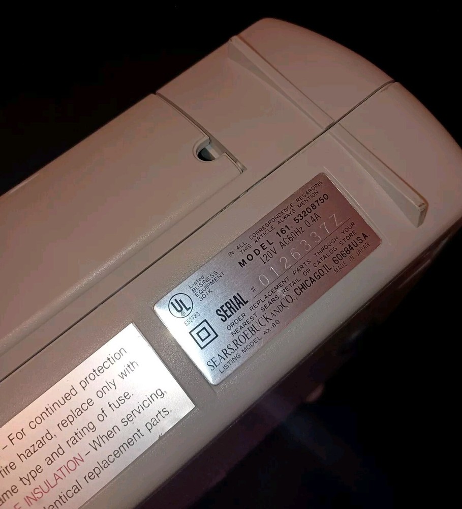 Typewriter Word Processor SEARS 161.53208750 Electric Great Shape