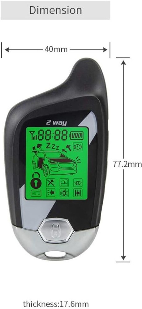 2 Way car Alarm System with LCD Pager Display Remote Engine Start & Microwave...