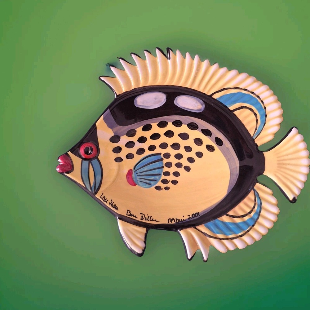 Ben Diller Ceramic Ornate Butterflyfish Platter