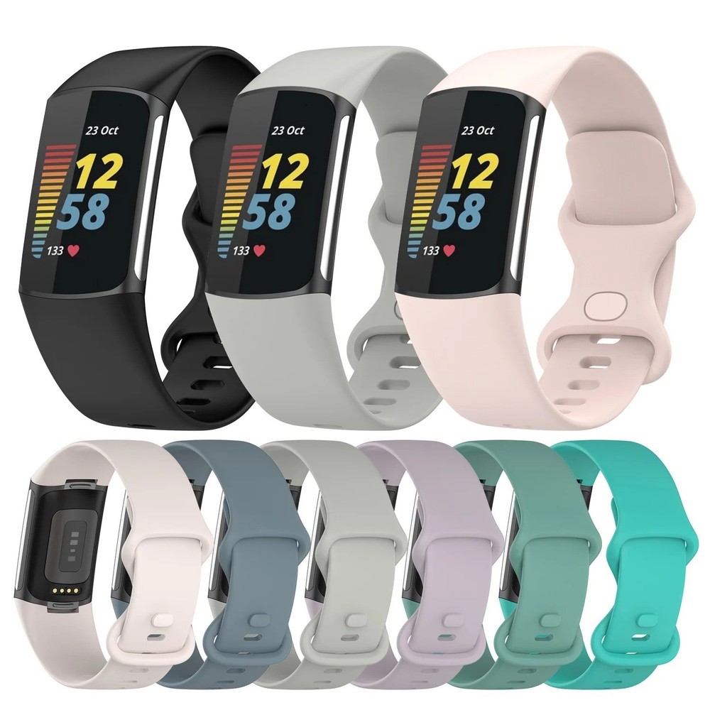 For Fitbit Charge 5 6 Sport Silicone Strap Watch Band Replacement Wristband