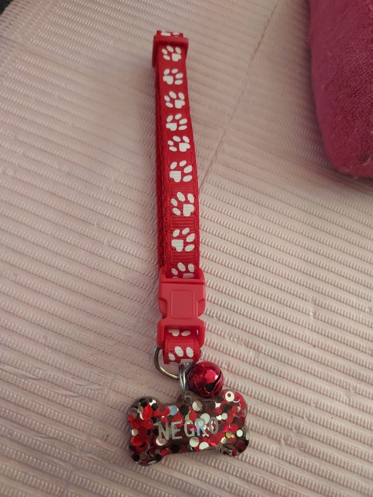 Collar personalizado para mascotas glitter