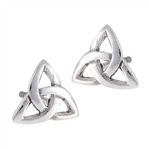 Sterling Silver Celtic Triquetra Stud Earring