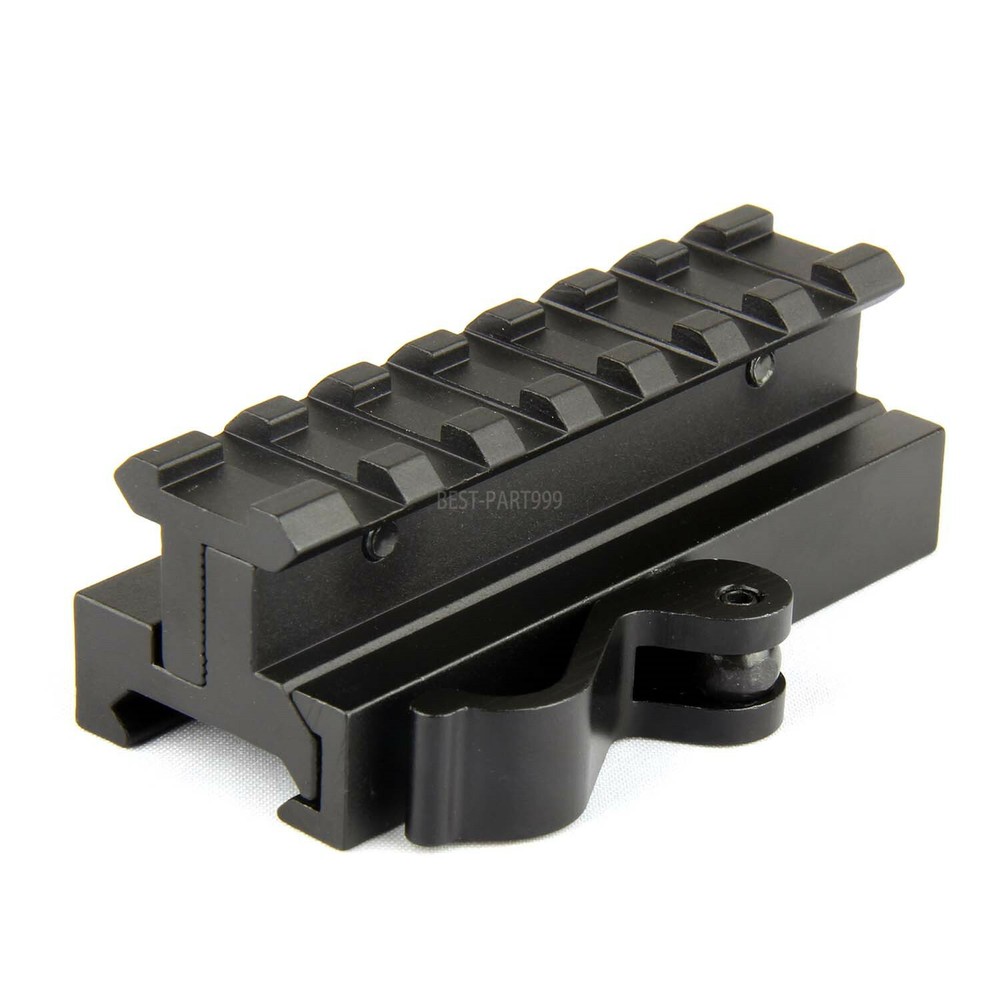 Quick Release Adjustable Height Picatinny Riser Mount - 7 Slot