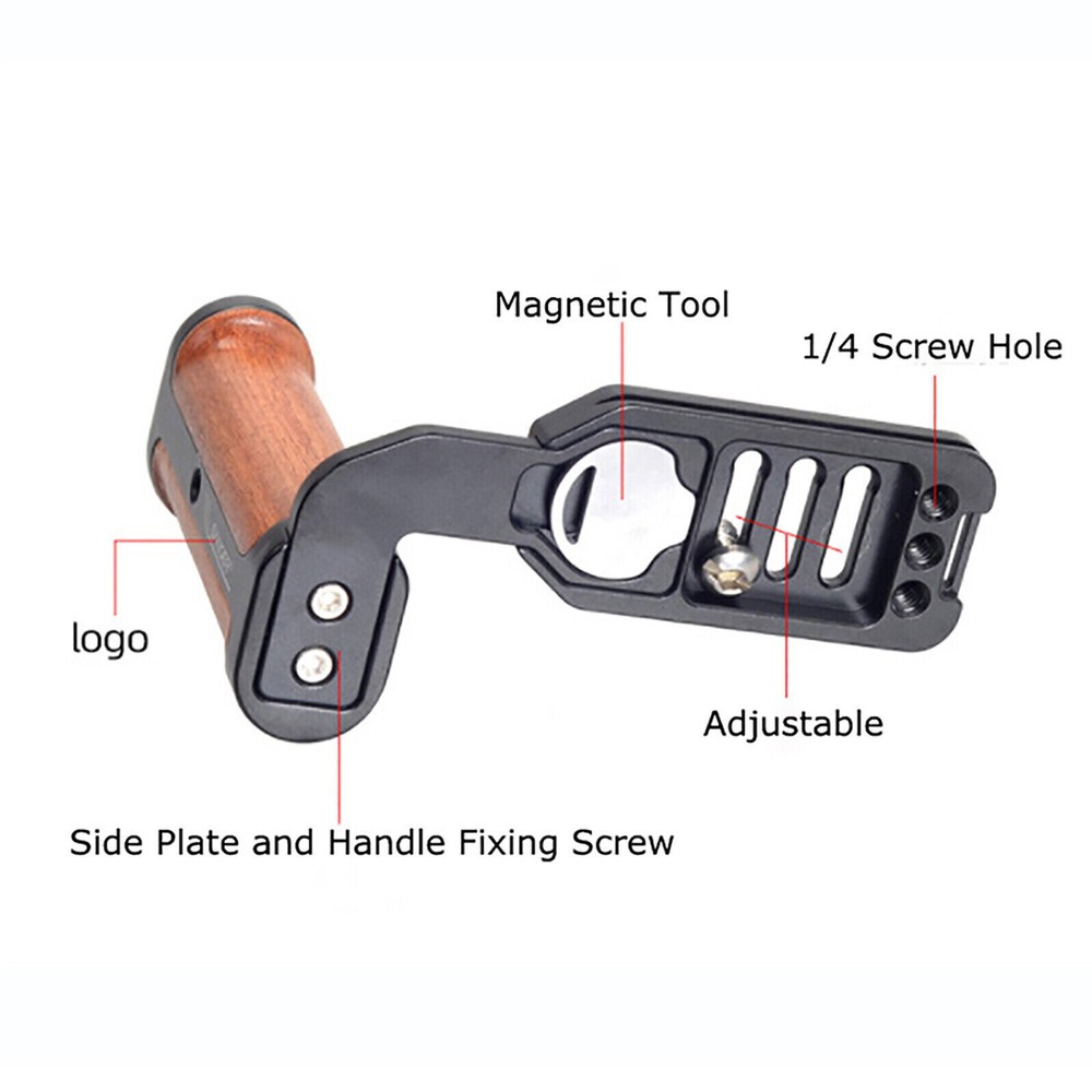 Side Wood Handle Left L-Plate Quick Release Plate Universal Camera Accessory Xb