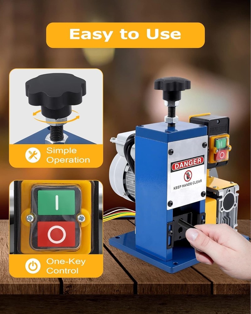 Electrical Wire Stripper Machine 60 ft/min Automatic Wire Stripper [0.06" -0....