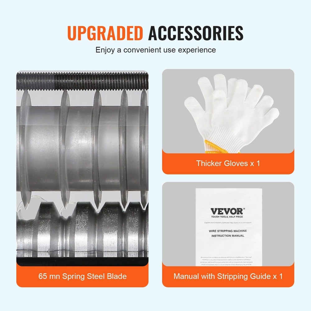 60W Automatic Wire Stripping Machine, 0.06''-0.98'' Motorized Cable Stripper